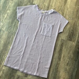 Striped Short Sleeve T-Shirt like dress with Pocket